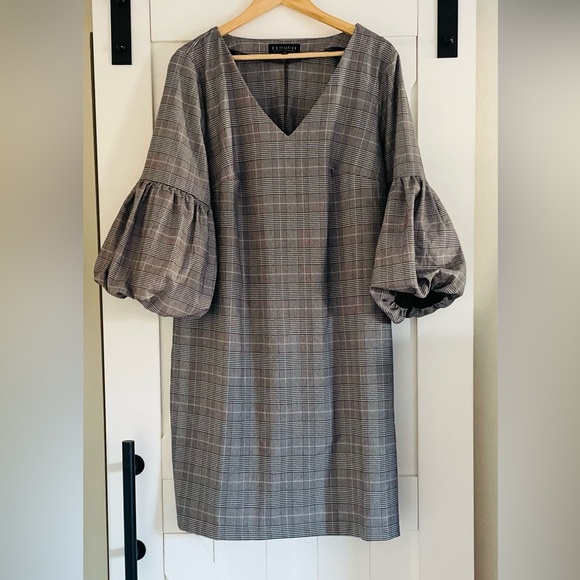 Eloquii Plaid Balloon Sleeve Dress - Picture 3 of 7